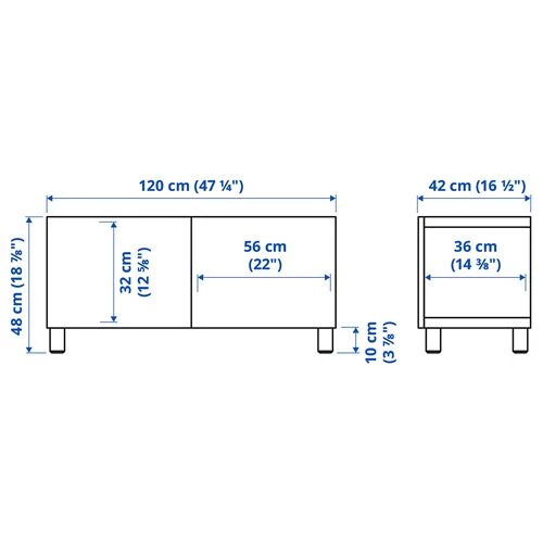 Тумба под ТВ - IKEA BESTÅ/BESTA, 120x42x48 см, коричневый, Бесто ИКЕА (изображение №4)