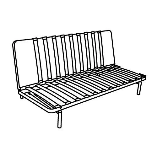 Каркас дивана-кровати - IKEA NYHAMN, 90x97x198см, черный, НИХАМН ИКЕА (изображение №1)
