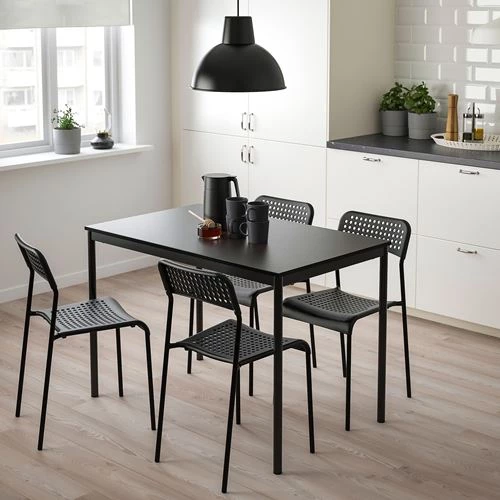 Стол и 4 стула - IKEA SANDSBERG/ADDE, 110х67 см, черный, САНДСБЕРГ/АДДЕ ИКЕА (изображение №2)