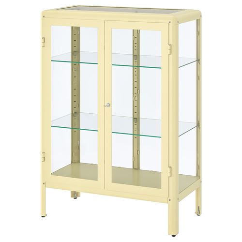 Шкаф со стеклянной дверью - FABRIKÖR IKEA/ ФАБРИКОР ИКЕА,81x113х42 см, прозрачный/ золотой