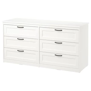Комод с 6 ящиками - IKEA SONGESAND/СОНГЕСАНД ИКЕА, 50х81х161 см, белый