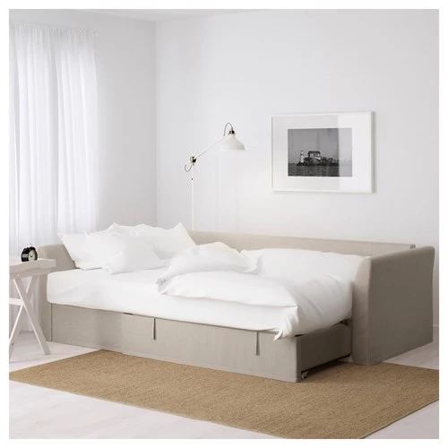 Угловой диван-кровать - IKEA HOLMSUND, 90x230см, бежевый, ХОЛЬМСУНД ИКЕА (изображение №4)