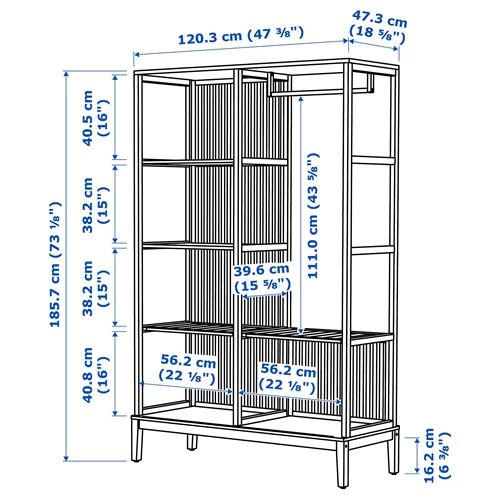 Ящик для одежды - NORDKISA IKEA/НОРДКИСА ИКЕА, 47х120х186 см, свело-коричневый (изображение №8)