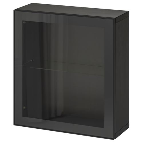 Настенный шкаф - IKEA BESTÅ/BESTA, 60x22x64 см, черный, БЕСТО ИКЕА