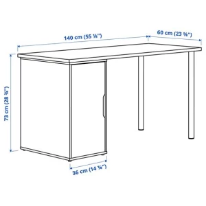 Письменный стол - IKEA LAGKAPTEN/ALEX, 140x60 см, черный, Алекс/Лагкаптен ИКЕА