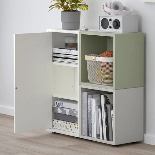 Комбинация для хранения - EKET IKEA/ ЭКЕТ ИКЕА, 70x35x72 см, белый/серый/зеленый (изображение №3)