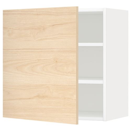 Кухонный настенный шкаф - IKEA METOD, 60x60 см, белый/под беленый дуб МЕТОД ИКЕА