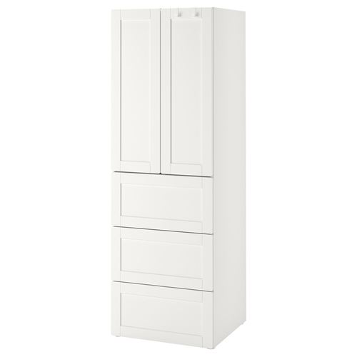 Шкаф детский - IKEA PLATSA/SMÅSTAD/SMASTAD, 60x57x181 см, белый, ИКЕА