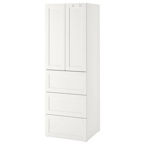 Шкаф детский - IKEA PLATSA/SMÅSTAD/SMASTAD, 60x57x181 см, белый, ИКЕА (изображение №1)