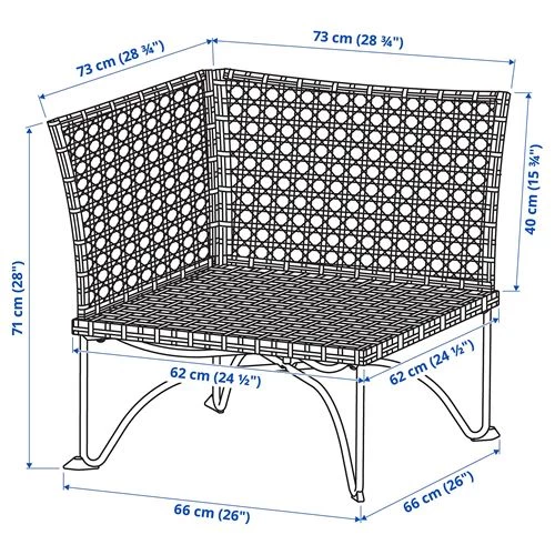 Угловая секция для сада - IKEA JUTHOLMEN, серый, ЮТХОЛЬМЕН ИКЕА (изображение №3)