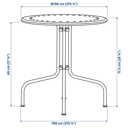 Стол садовый - IKEA LÄCKÖ/LACKO, 70х71 см, черный, ЛЭККЭ ИКЕА (изображение №5)