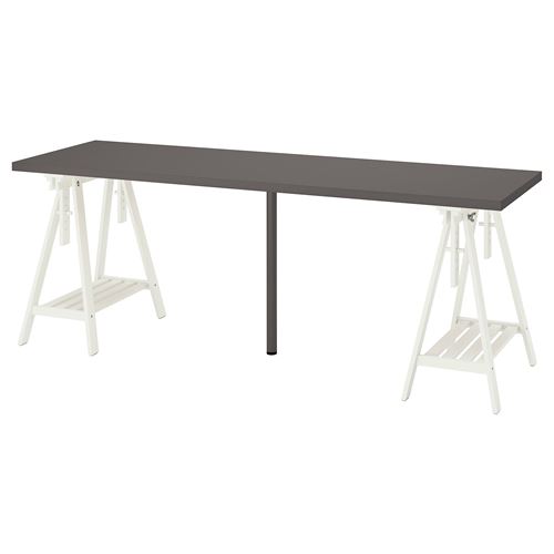 Письменный стол - IKEA LAGKAPTEN/MITTBACK, 200х60 см, темно-серый/белый, ЛАГКАПТЕН/МИТТБАКК ИКЕА