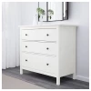 Комод с 3 ящиками - IKEA HEMNES, 96x108 см, белый, Хемнэс ИКЕА (изображение №2)