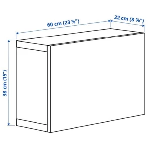Навесной шкаф - IKEA BESTÅ/BESTA, 60x22x38 см, белый, БЕСТО ИКЕА