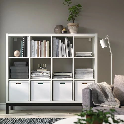 Стеллаж - IKEA KALLAX, 147х39х129 см, белый/черный, КАЛЛАКС ИКЕА (изображение №2)