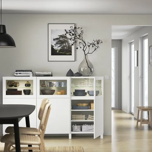 Комбинация для хранения - IKEA BESTÅ/BESTA/ БЕСТА/БЕСТО ИКЕА, 180x42x112 см, белый (изображение №2)