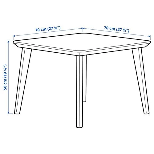 Журнальный стол - IKEA ИКЕА LISABO, 70x70х50 см, шпон ясеня (изображение №7)