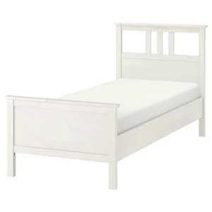 Односпальная кровать - IKEA HEMNES/LINDBÅDEN, 90x200 см, белый, Хемнэс/Линдбаден ИКЕА