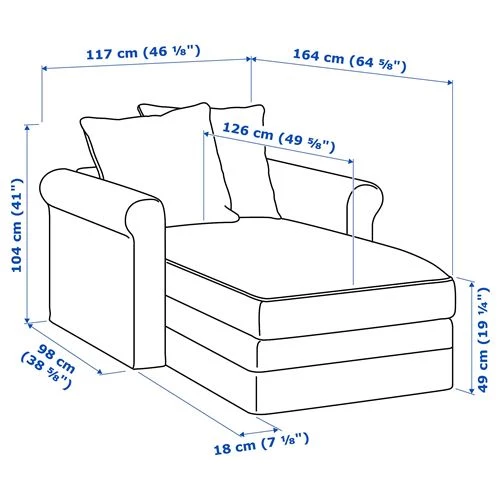 Кресло - кровать - GRÖNLID / GRОNLID IKEA/ ГРЕНЛИД ИКЕА,  117х104 см, серый (изображение №10)