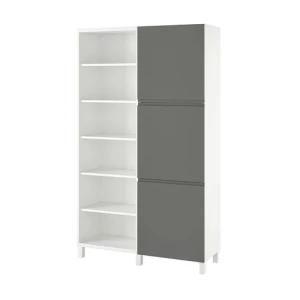 Книжный шкаф с дверцей - IKEA BESTÅ/BESTA, 120x42x202 см, белый, Беста/Бесто ИКЕА