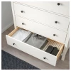 Комод с 6 ящиками - IKEA HEMNES, 108x131 см, белый, Хемнэс ИКЕА (изображение №4)