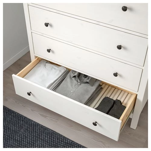 Комод с 6 ящиками - IKEA HEMNES, 108x131 см, белый, Хемнэс ИКЕА (изображение №4)