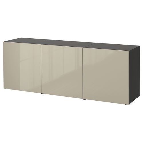 Комбинация для хранения - IKEA BESTÅ/BESTA/ БЕСТА/БЕСТО ИКЕА, 180x42x65 см, серый,