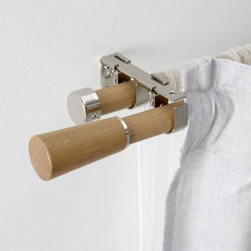 Двойной карниз - IKEA KÄGELKAKTUS/KAGELKAKTUS, 120-210 см, дуб, КАГЕЛЬКАКТУС ИКЕА (изображение №5)
