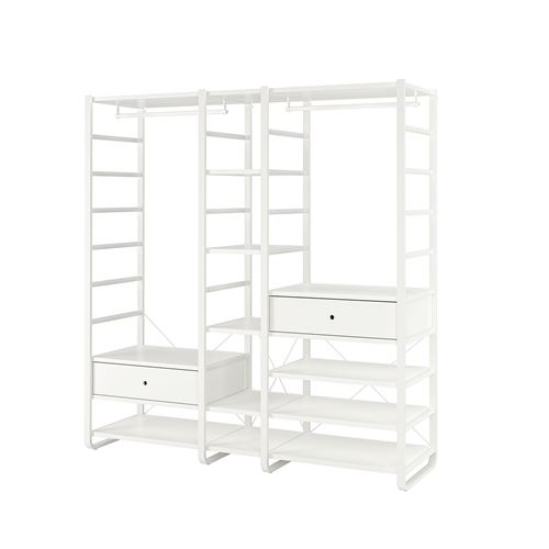Открытый шкаф - IKEA ELVARLI/ЭЛВАРЛИ ИКЕА, 216х55х205 см, белый