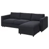Диван угловой 2-местный - IKEA VIMLE, 271х98/241х83 см, черный, ВИМЛЕ ИКЕА