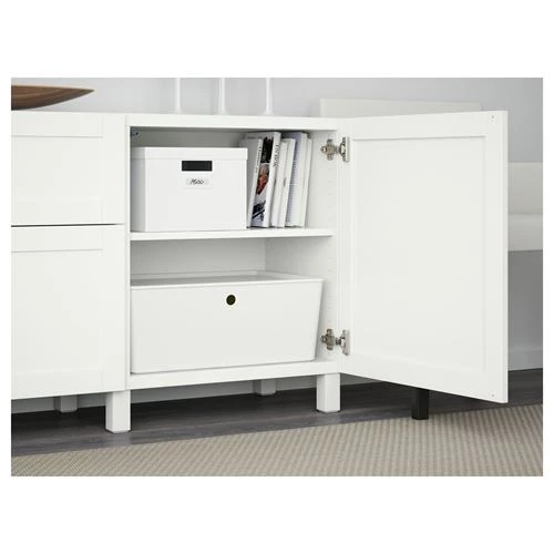 Комбинация для хранения - IKEA BESTÅ/BESTA/ БЕСТА/БЕСТО ИКЕА, 180x42x74 см, белый, (изображение №6)