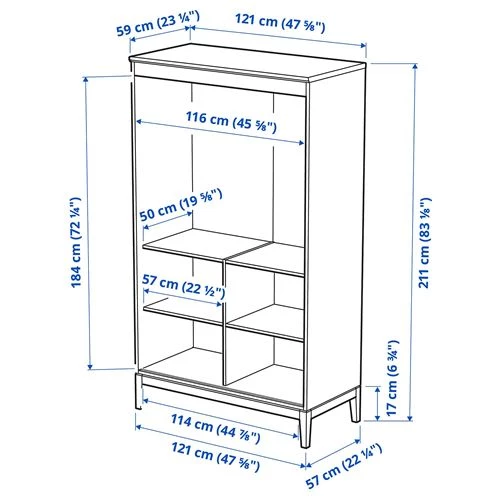 Гардероб - IKEA IDANÄS /ИДАНАС ИКЕА, 211х121х59 см, белый (изображение №7)