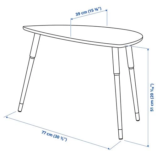 Журнальный столик - IKEA LÖVBACKEN/ЛЁВБАКЕН/ЛЕВБАКЕН ИКЕА, 77х39х51 см, зеленый (изображение №4)