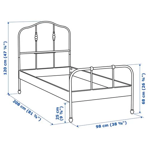 Кровать - SAGSTUA/ LURÖY /LURОY IKEA/ САГСТУА / ЛУРОЙ  ИКЕА, 90x200 см, белый (изображение №9)