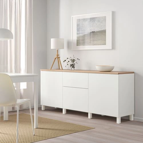 Комбинация для хранения - IKEA BESTÅ/BESTA/БЕСТА/БЕСТО ИКЕА, 180x42x76 см, белый (изображение №2)