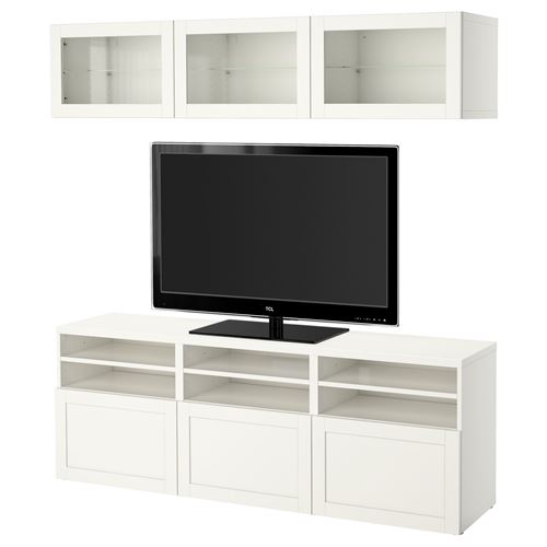 Тумба под телевизор - IKEA BESTÅ/BESTA, 180x42x192 см, белый, Бесто ИКЕА