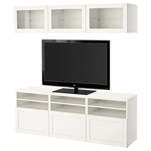 Тумба под телевизор - IKEA BESTÅ/BESTA, 180x42x192 см, белый, Бесто ИКЕА (изображение №1)