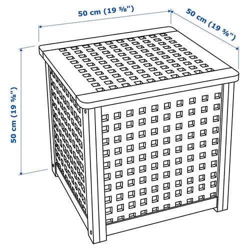 Столик придиванный - IKEA HOL/ ХОЛ ИКЕА, 50х50х50 см, светло-коричневый (изображение №5)