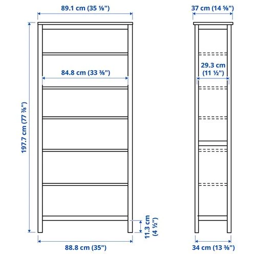 Открытый книжный шкаф - IKEA HEMNES, 90x197 cm, коричневый, ХЕМНЭС ИКЕА (изображение №6)