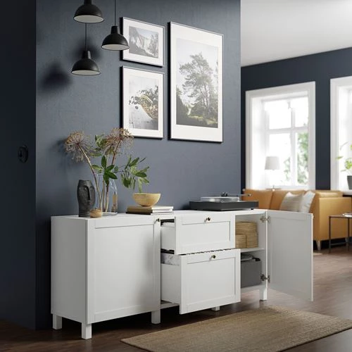 Комбинация для хранения - IKEA BESTÅ/BESTA/ БЕСТА/БЕСТО ИКЕА, 180x42x74 см, белый, (изображение №2)