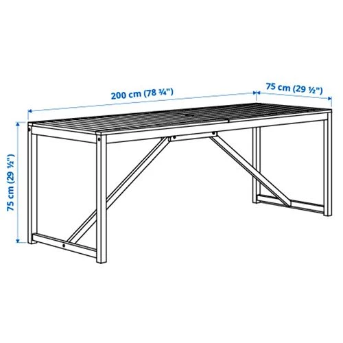 Стол обеденный - IKEA NÄMMARÖ/NAMMARO, 200х75х75 см, коричневый, ИКЕА (изображение №5)