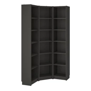 Угловой книжный шкаф - BILLY IKEA/БИЛЛИ ИКЕА, 28х95х202 см, чёрный