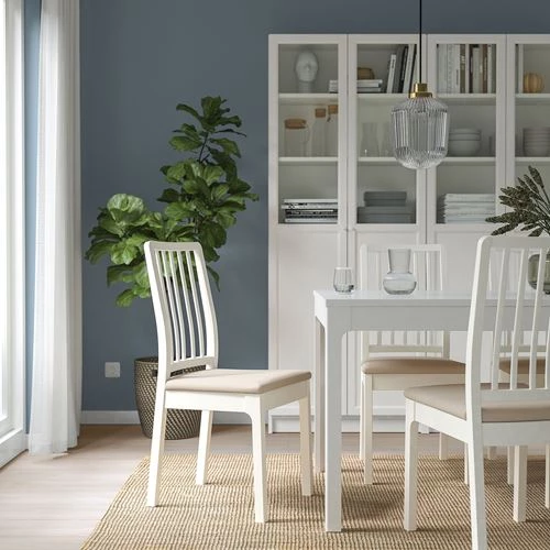 Стул - IKEA EKEDALEN, 95х45х51 см, белый/бежевый, ЭКЕДАЛЕН ИКЕА (изображение №4)