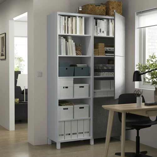 Книжный шкаф с дверцей - IKEA BESTA, 120x42x202 см, белый, БЕСТА ИКЕА (изображение №2)