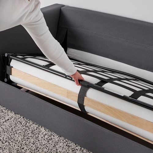 Диван-кровать 2-местный - IKEA VIMLE, 190х98х83 см, серый/белый, ВИМЛЕ ИКЕА (изображение №6)