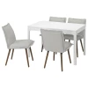 Стол и 4 стула - IKEA EKEDALEN/KLINTEN, 120/180х80 см, белый/серый, ЭКЕДАЛЕН/КЛИНТЕН ИКЕА