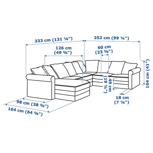 Ikea диван размеры