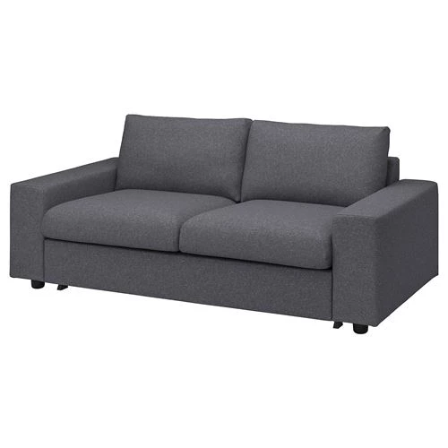 Диван-кровать 2-местный - IKEA VIMLE, 204х98х83 см, серый, ВИМЛЕ ИКЕА (изображение №1)
