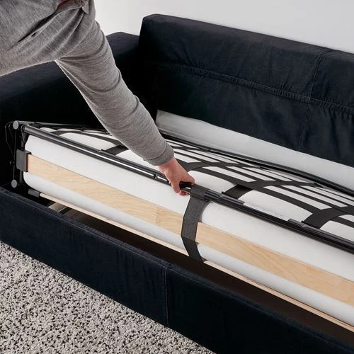 Диван-кровать 2-местный - IKEA VIMLE, 204х98х83 см, белый/черный, ВИМЛЕ ИКЕА (изображение №8)