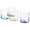 Стакан - IKEA OMSESIDIG/ÖMSESIDIG, 4 предмета, прозрачное стекло/смешанные цвета  ИКЕА